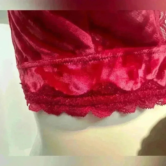 INC Velvet bralette in Red with Lace back Size XL NWOT - Picture 9 of 10